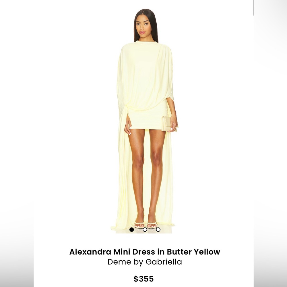 Alexandra Mini Dress in Butter Yellow- Deme by Gabriella